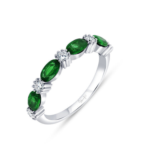 Uneek Precious Collection Oval Emerald Stackable Ring