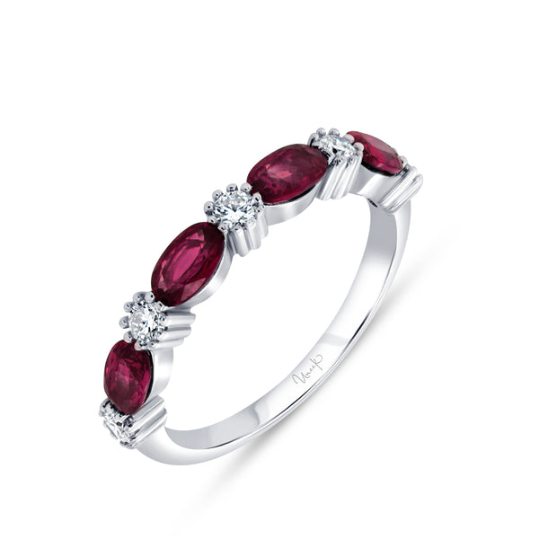 Uneek Precious Collection Oval Ruby Stackable Ring