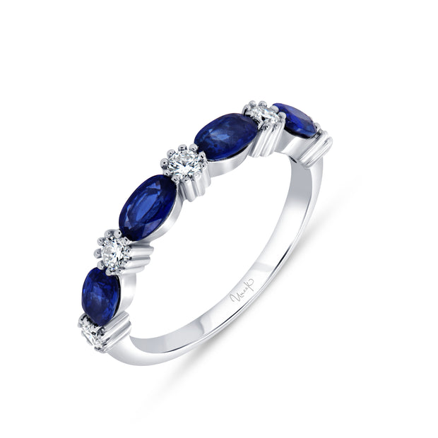 Uneek Precious Collection Oval Blue Sapphire Stackable Ring