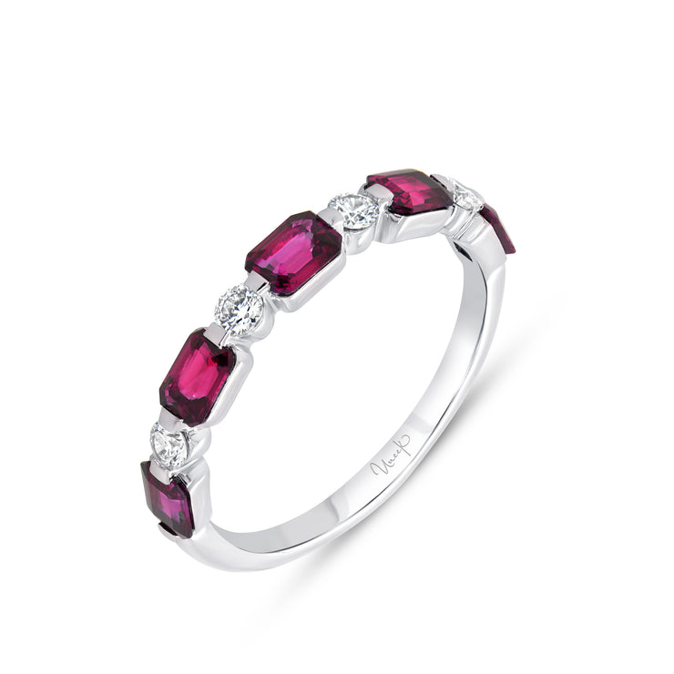 Uneek Precious Collection 1-Row Ruby Stackable Ring