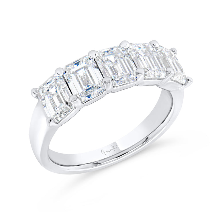 Uneek Timeless Collection Five-Stone Emerald Diamond Anniversary Ring