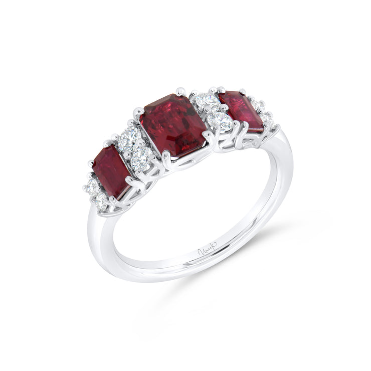 Uneek Precious Collection Emerald Ruby Anniversary Ring