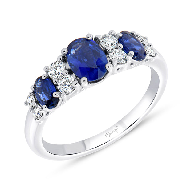 Uneek Precious Collection 1-Row Blue Sapphire Anniversary Ring