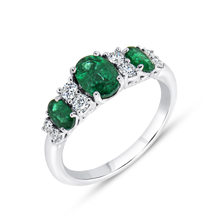 Uneek Precious Collection Oval Emerald Anniversary Ring