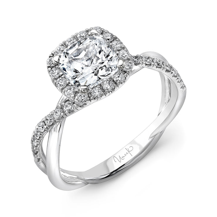 Uneek Infinity Collection Halo Cushion Engagement Ring