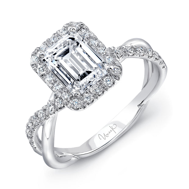 Uneek Infinity Collection Halo Emerald Engagement Ring