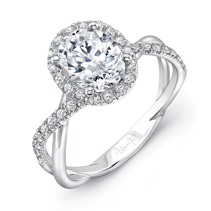 Uneek Infinity Collection Halo Oval Engagement Ring