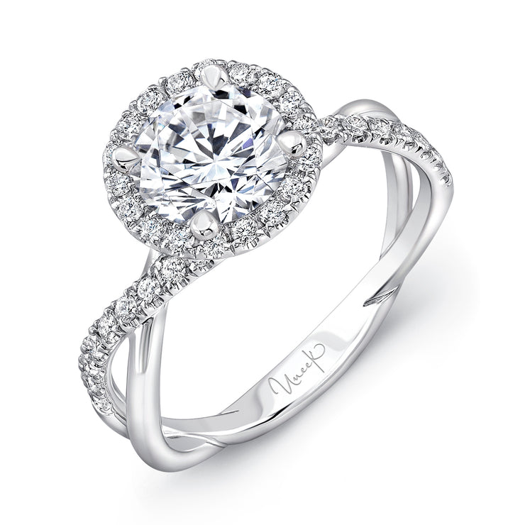 Uneek Infinity Collection Halo Round Engagement Ring