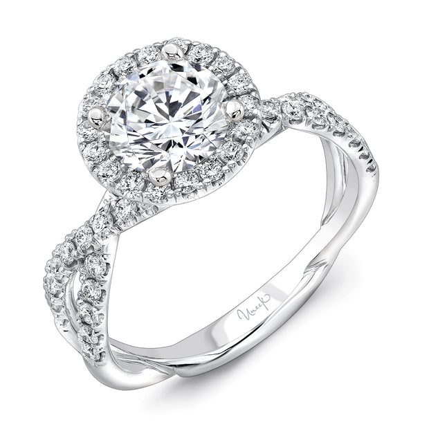 Uneek Infinity Collection Halo Round Engagement Ring