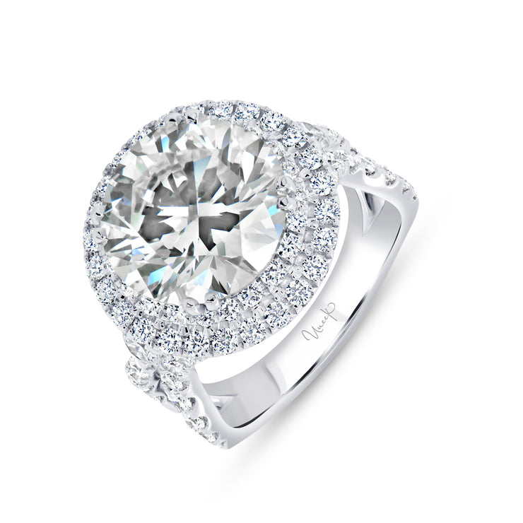 Uneek Radiance Collection Double-Halo Engagement Ring
