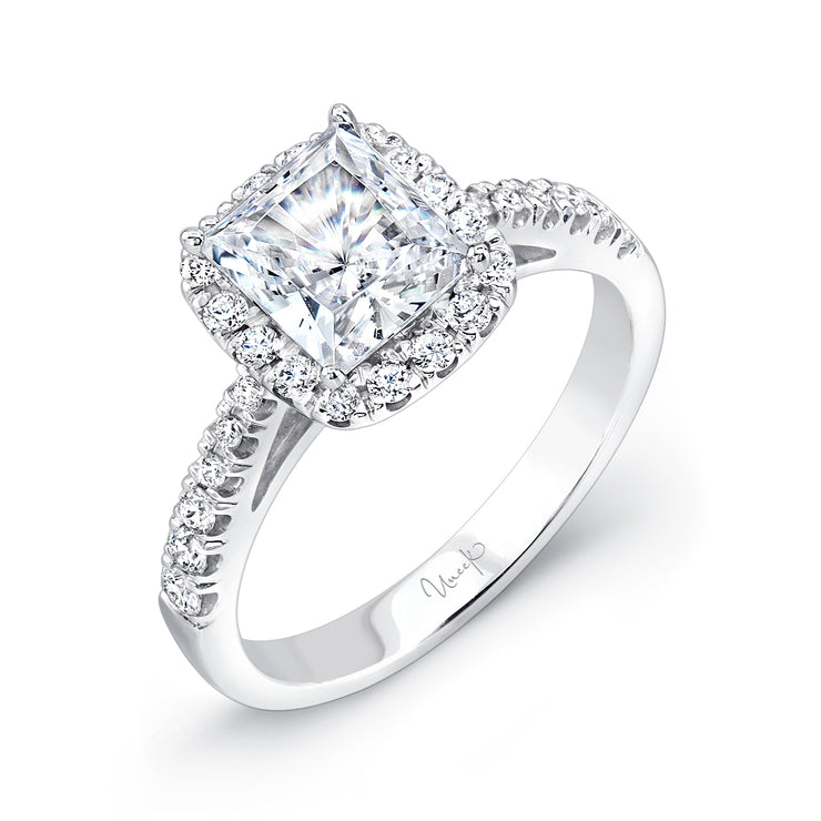 Uneek Halo Princess Engagement Ring