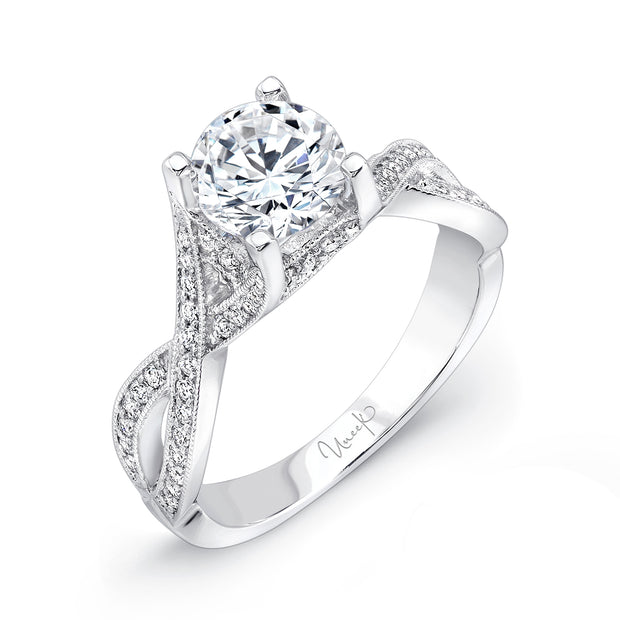 Uneek Twist Round Engagement Ring