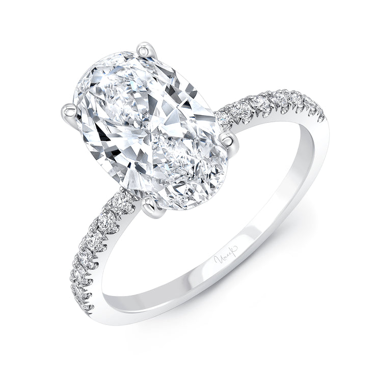 Uneek Timeless Collection Straight Oval Engagement Ring