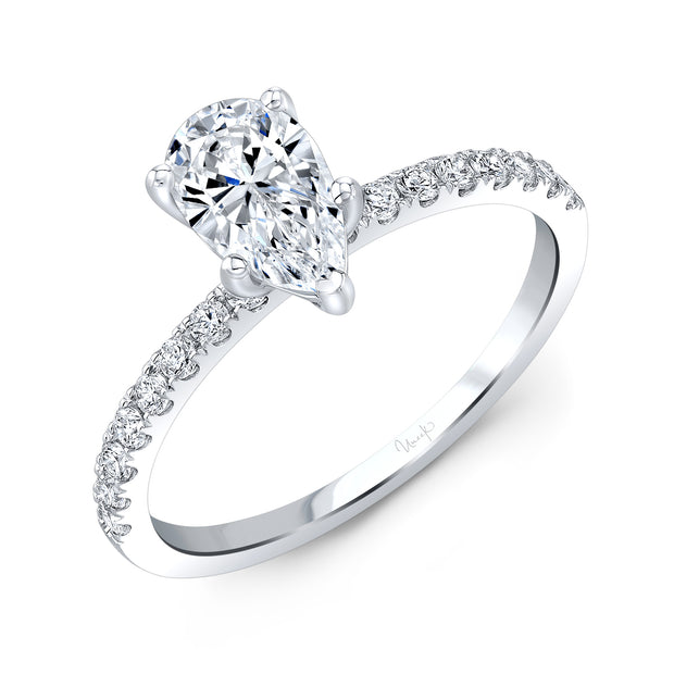 Uneek Timeless Collection Straight Pear Engagement Ring
