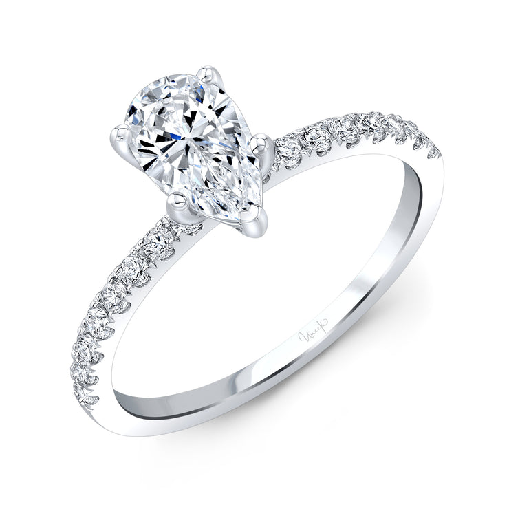 Uneek Timeless Collection Straight Pear Engagement Ring