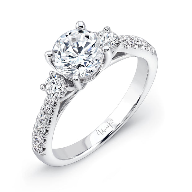 Uneek Three-Stone Round Engagement Ring