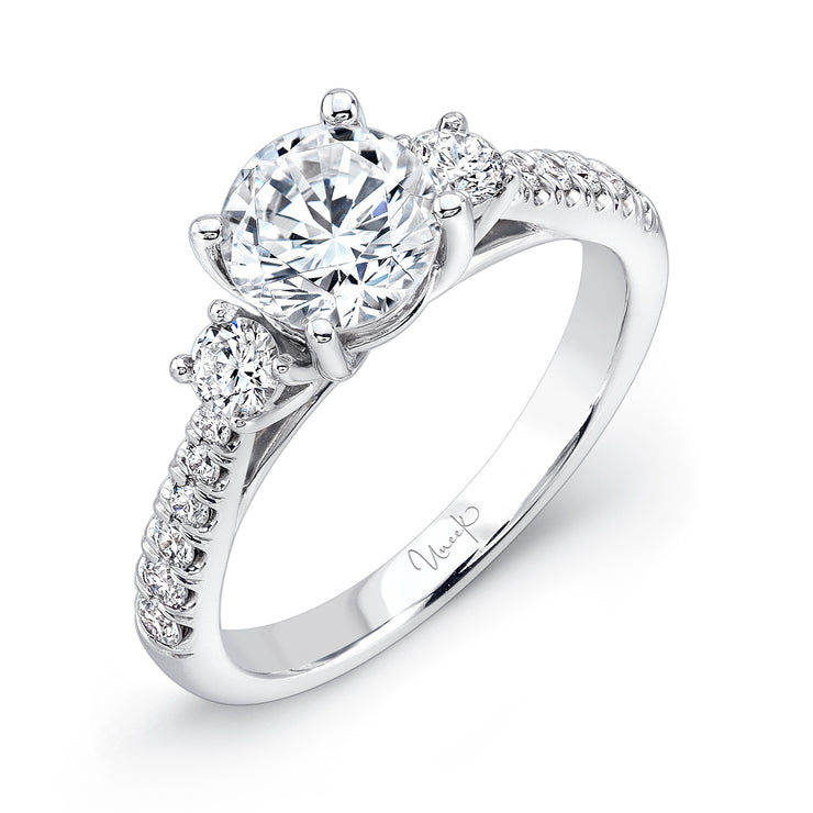 Uneek Three-Stone Round Engagement Ring