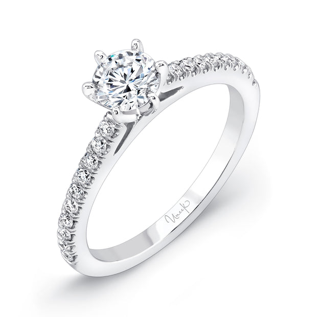 Uneek Straight Round Engagement Ring