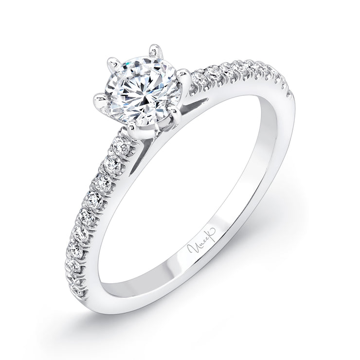 Uneek Straight Round Engagement Ring