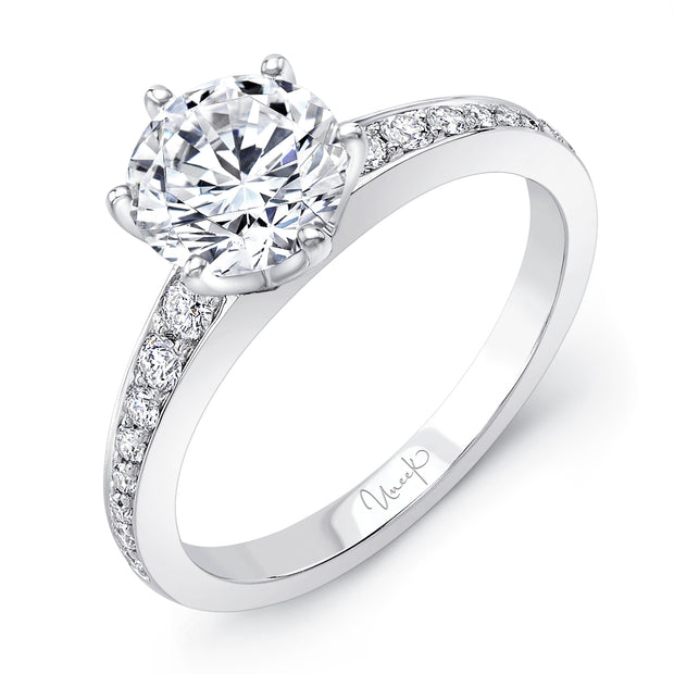 Uneek Straight Round Engagement Ring