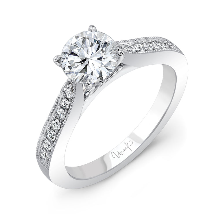 Uneek Straight Round Engagement Ring