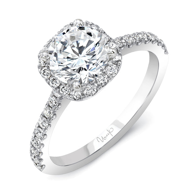 Uneek Halo Round Diamond Engagement Ring