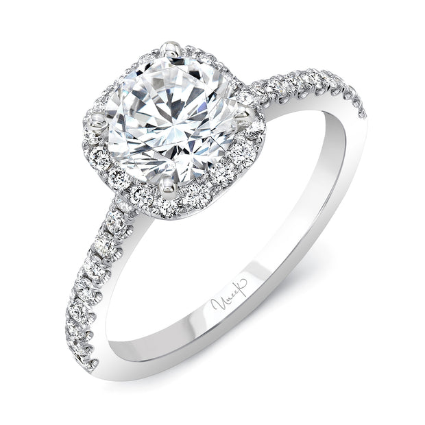 Uneek Bofb Collection Halo Round Diamond Engagement Ring