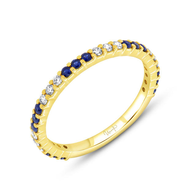 Uneek Precious Collection Eternity Round Blue Sapphire Stackable Ring