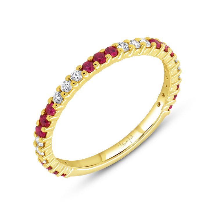 Uneek Precious Collection Eternity Round Ruby Stackable Ring