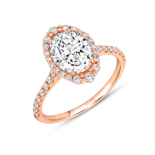 Uneek Petals Collection Oval Shaped Center Engagement Ring