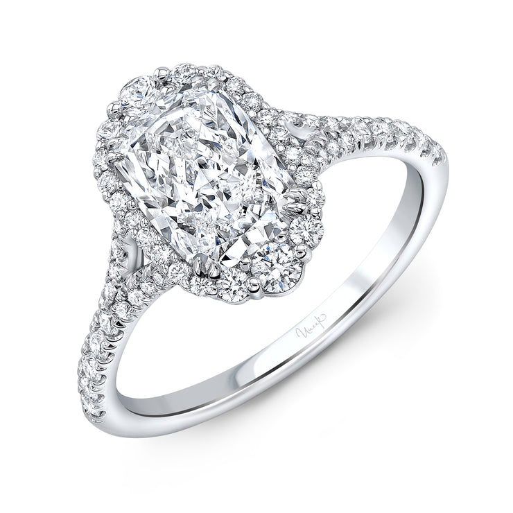 Uneek Signature Collection Split Cushion Diamond Engagement Ring