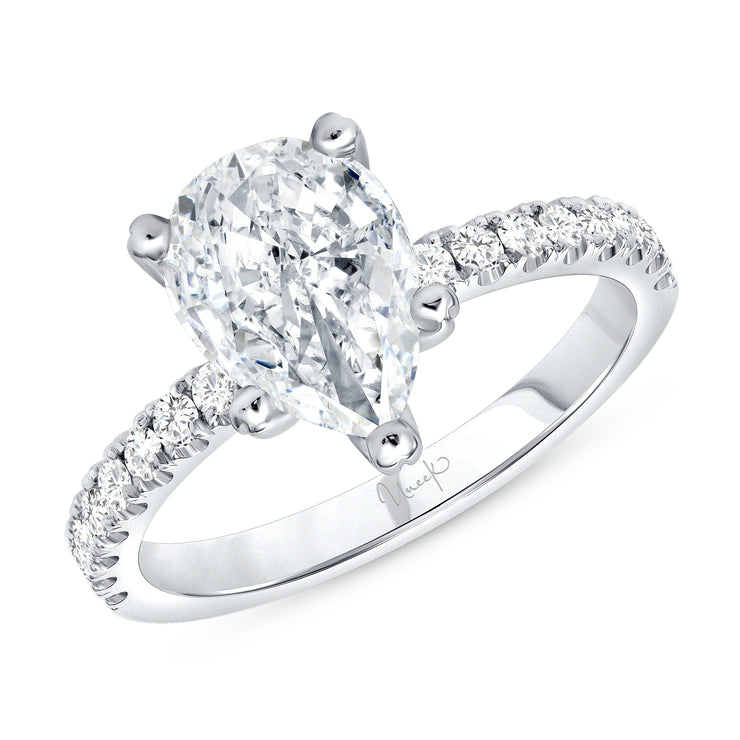 Uneek Straight Pear Engagement Ring