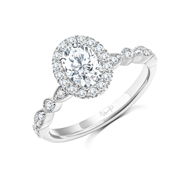 Uneek Us Collection Halo Oval Engagement Ring