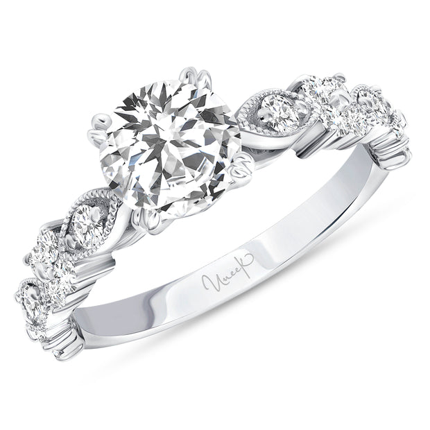 Uneek Us Collection Straight Round Engagement Ring