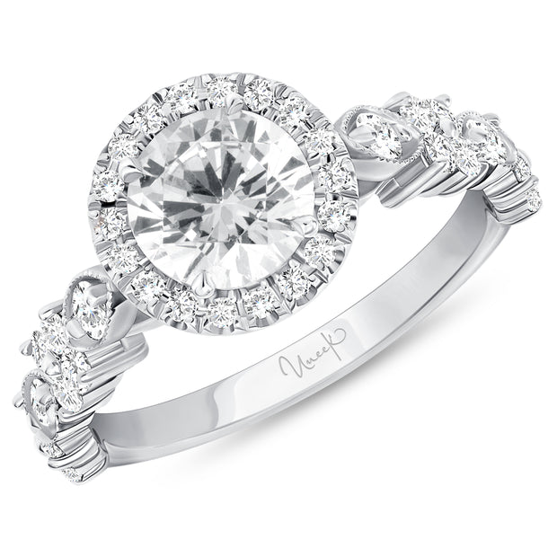 Uneek Us Collection Halo Round Engagement Ring