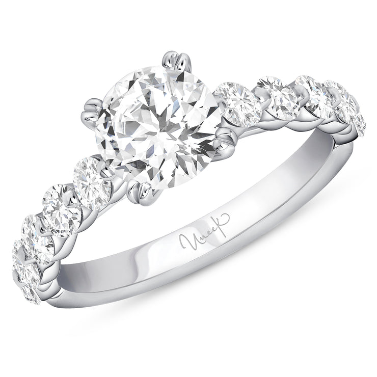 Uneek Us Collection Straight Round Engagement Ring