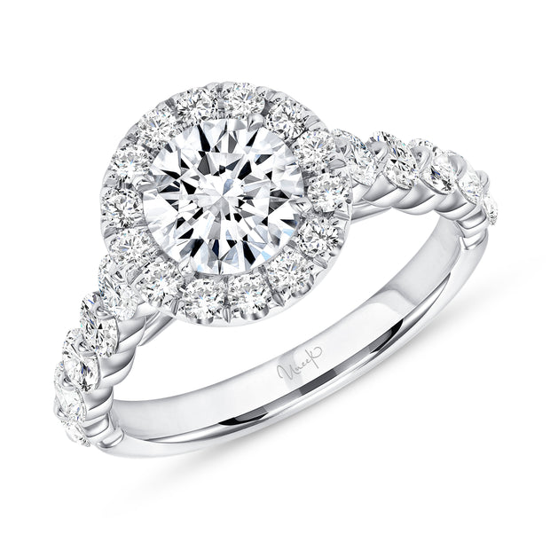 Uneek Us Collection Halo Round Engagement Ring
