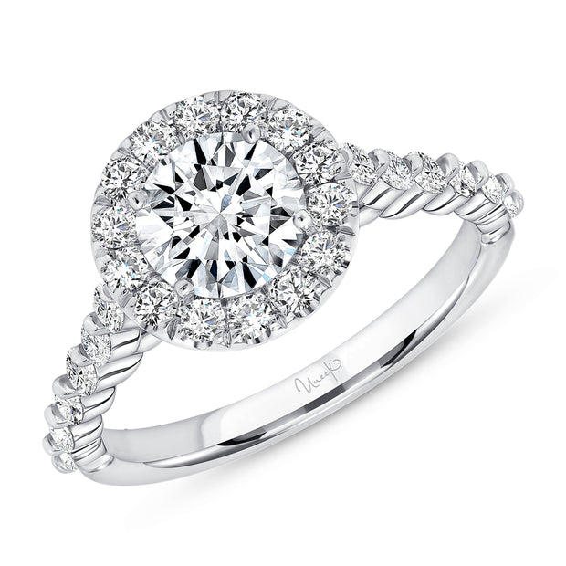 Uneek Us Collection Halo Round Engagement Ring