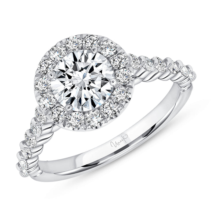 Uneek Us Collection Halo Round Engagement Ring