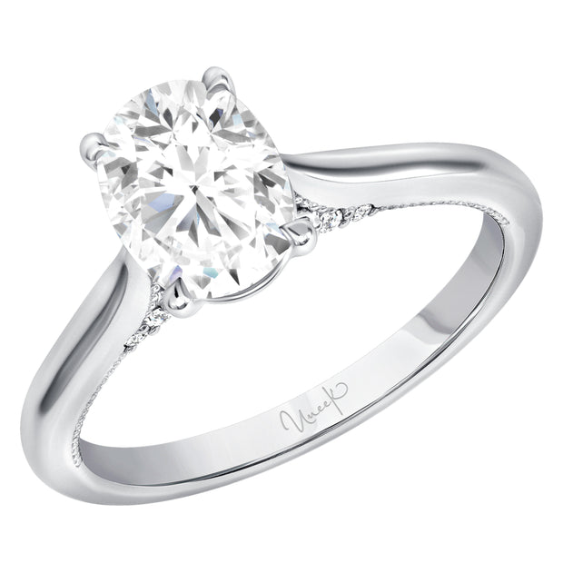Uneek Us Collection Solitaire Oval Engagement Ring