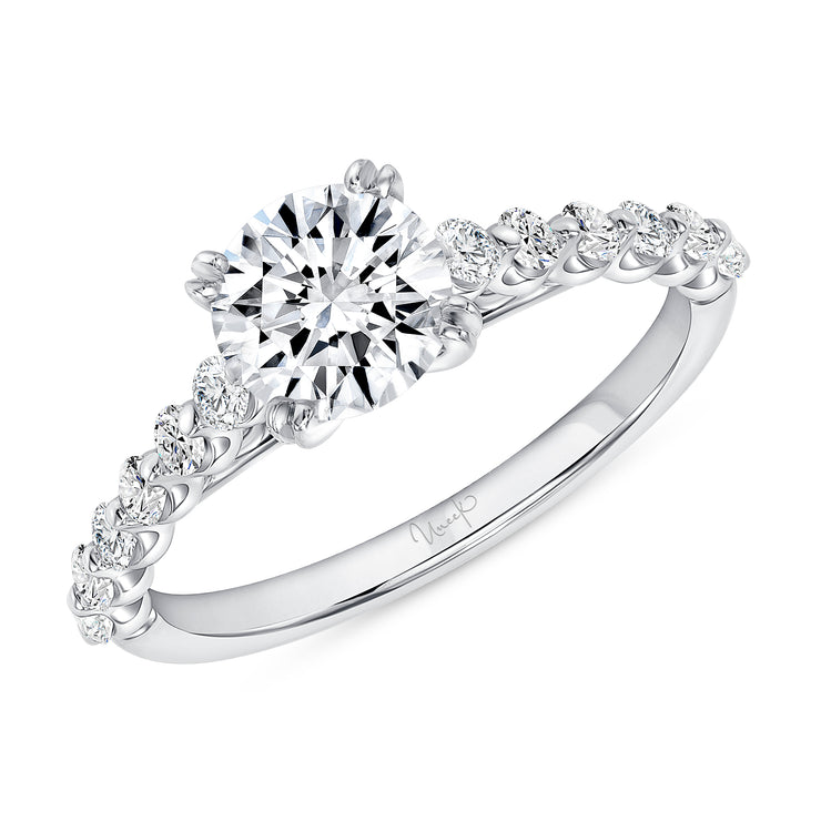 Uneek Us Collection Straight Round Engagement Ring