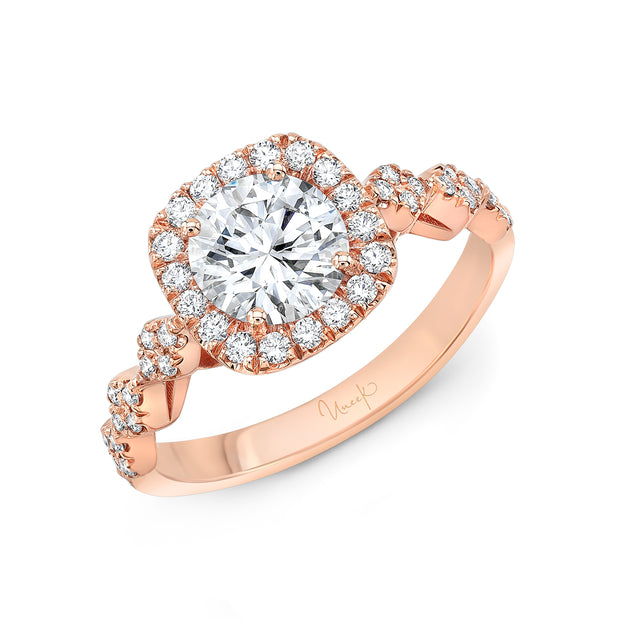 Uneek Us Collection Halo Round Engagement Ring