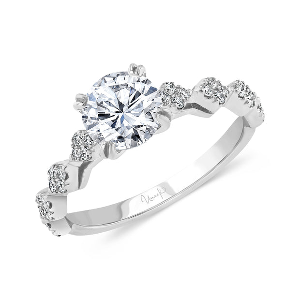 Uneek Us Collection Straight Round Engagement Ring