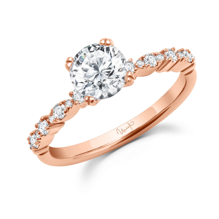 Uneek Us Collection Straight Round Engagement Ring