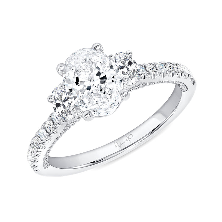 Uneek Us Collection Three-Stone Oval Engagement Ring