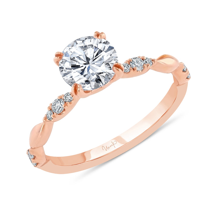 Uneek Us Collection Straight Round Engagement Ring