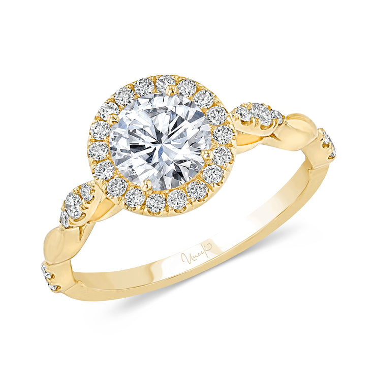Uneek Us Collection Halo Round Engagement Ring
