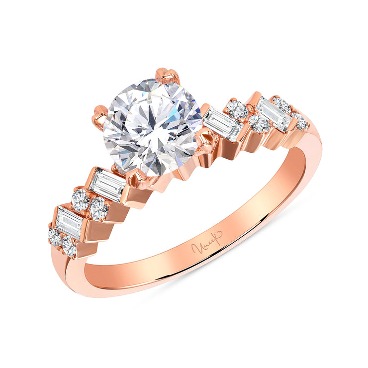 Uneek Us Collection Straight Round Engagement Ring