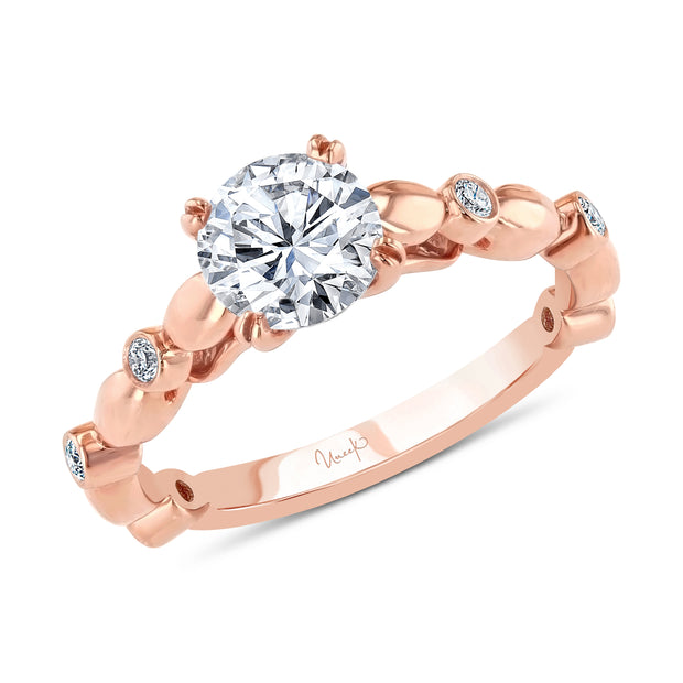 Uneek Us Collection Straight Round Engagement Ring