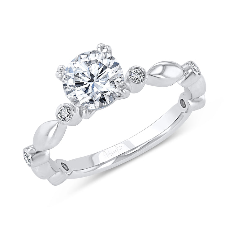 Uneek Us Collection Straight Round Engagement Ring